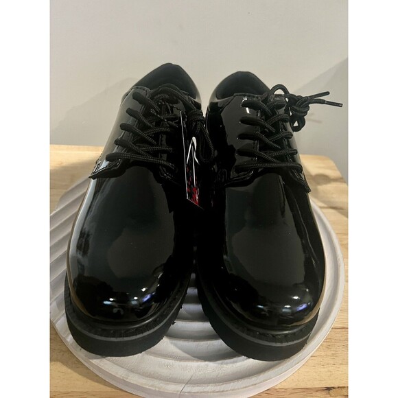 Rothco Mens Black Shoes Hi Gloss Uniform Oxford With Heavy Work Sole Size 8W - Picture 2 of 11